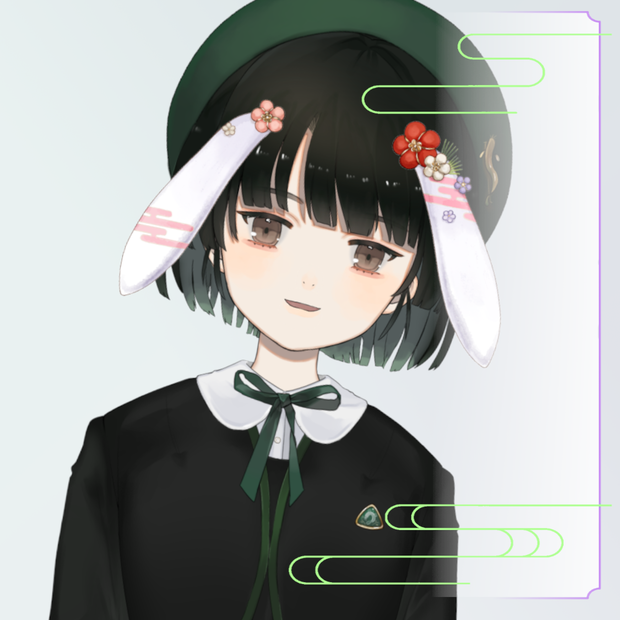 2023年 お正月用 ウサギ耳画像（Vtuber用アイテム画像）