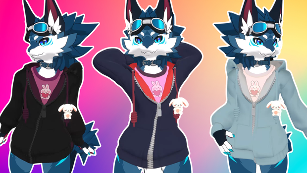 Usagi Zip-Up Hoodie for Novabeast | VRChat Avatar