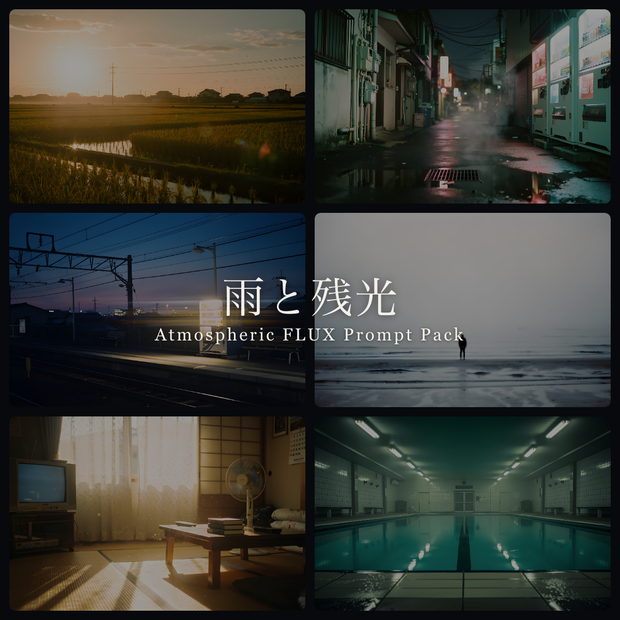 雨と残光 ｜ 美しい背景をAIで作るためのプロンプト集（基本50種類＋改変システム）