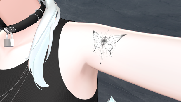 Butterfly – 透過アートタトゥー素材