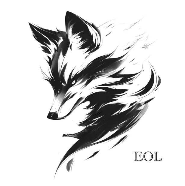 Echo of Light –　Fox Profile Tattoo Flash