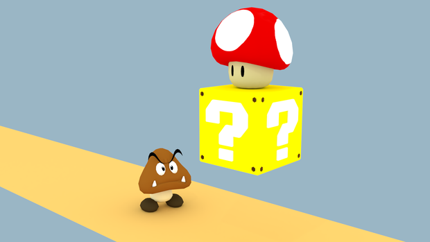 クリボー、キノコ、ハテナブロック（スーパーマリオ）おまけつき
