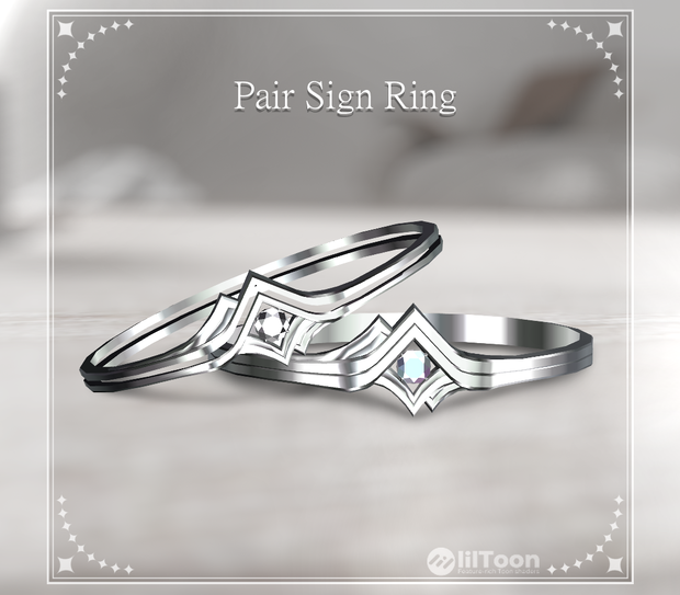 ★24時間無料★【VRChat想定】Pair Sign Ring　 ペアリング💍
