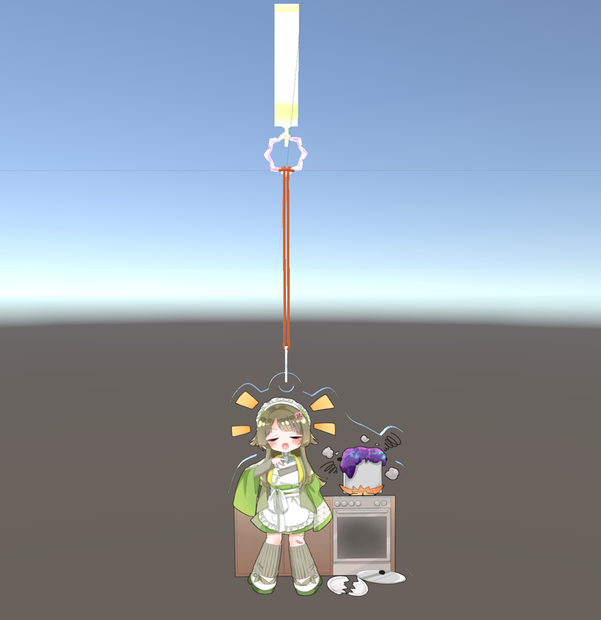 【VRChat】かんぺきメイドメロトロン＿アクリルキーホルダー＿料理【無料】