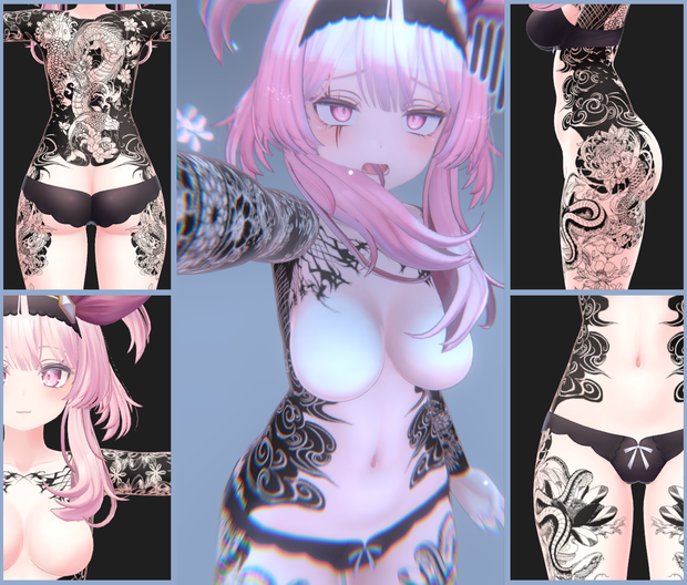 Traditional Tattoos Selestia 入れ墨 *テクスチャ* モデル「セレスティア」 / HD