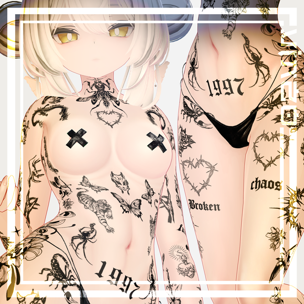 ルルネ‏【Traditional Tattoos】Rurune 4k Textures 入れ墨 *テクスチャ* /HD