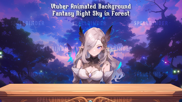 Enchanting Vtuber Forest Night Sky Background Animation