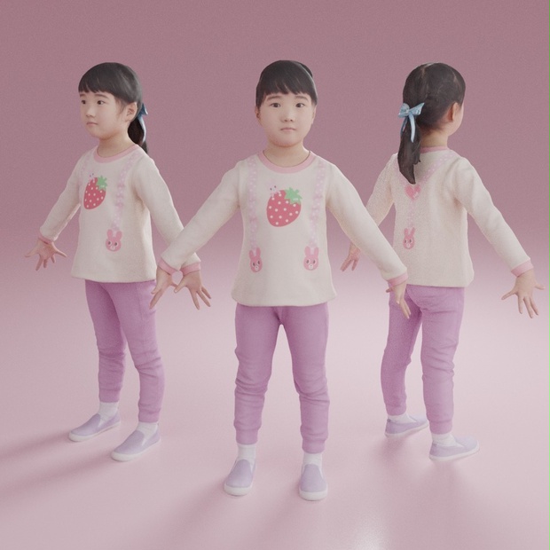 アニメーション付の3D人モデル 245_Emi_J07