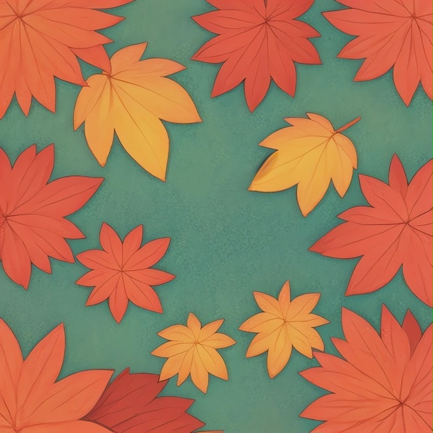 【壁紙/イラスト素材】Autumn Botanical — 深緑と紅葉 —