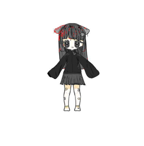 ミニキャラ立ち絵 黒猫すんちゃん 