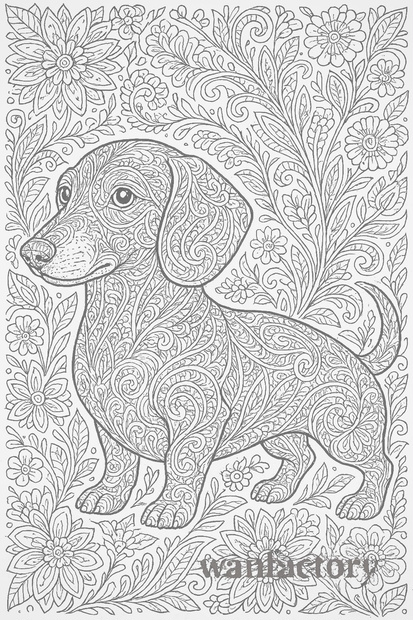 大人の塗り絵〜ダックスの庭〜