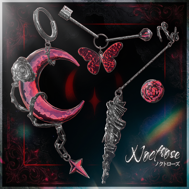 【VRChat想定アクセサリー】NoctRose -ノクトローズ-【9アバター対応】