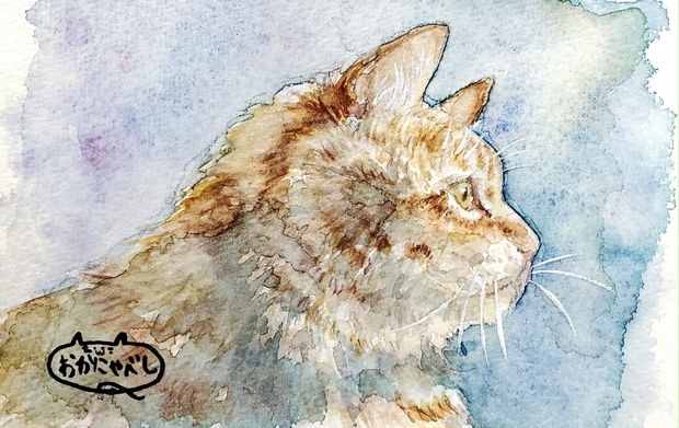 猫 水彩画 原画