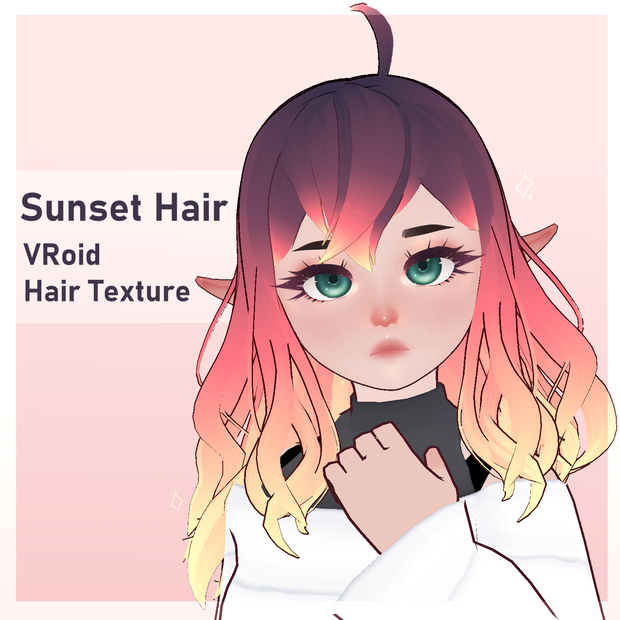 Sunset Hair - VRoid Hair Texture (with dark version!)