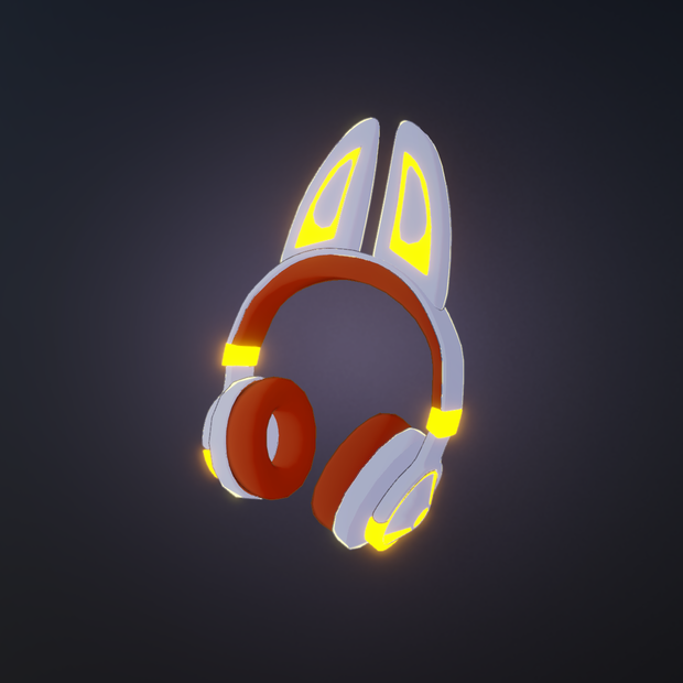 【VRChat向け】サイバー狐耳ヘッドホン / Cyber Fox ear Headphone