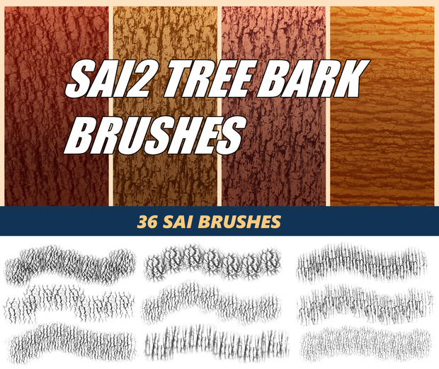  SAI2 tree bark brushes