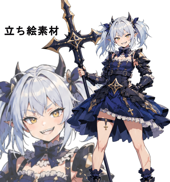 ファンタジー系立ち絵素材【ギザ歯ゴスロリ少女】
