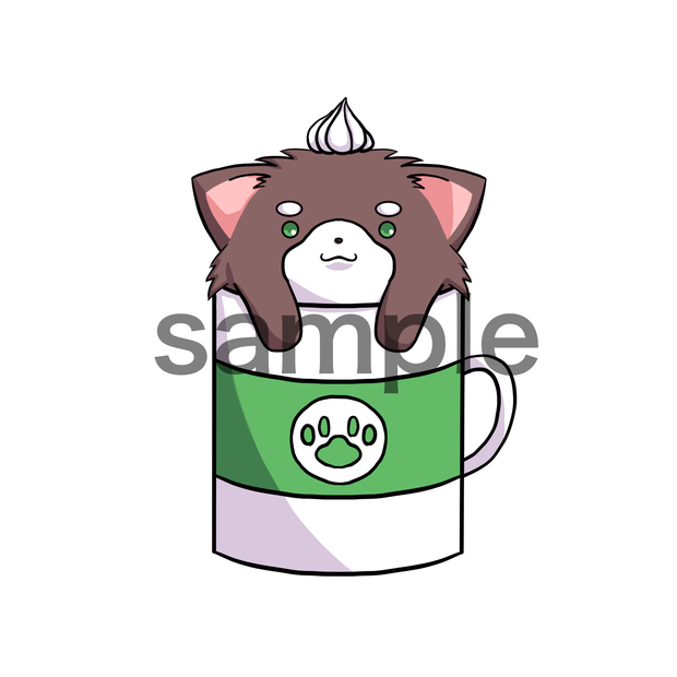 マグカップ犬（緑）