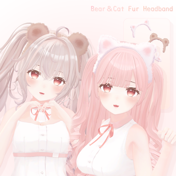 ‧₊⁺ Bear＆Cat Fur Headband ‧₊⁺