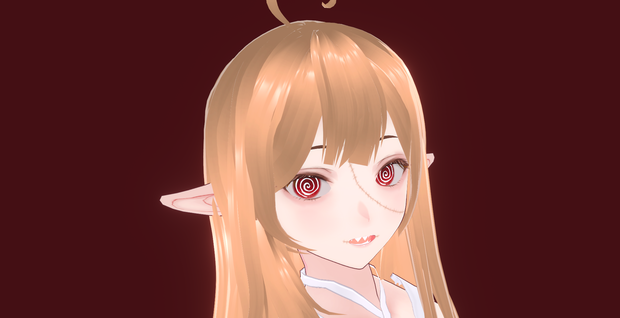 Vroid long hair with bangs 