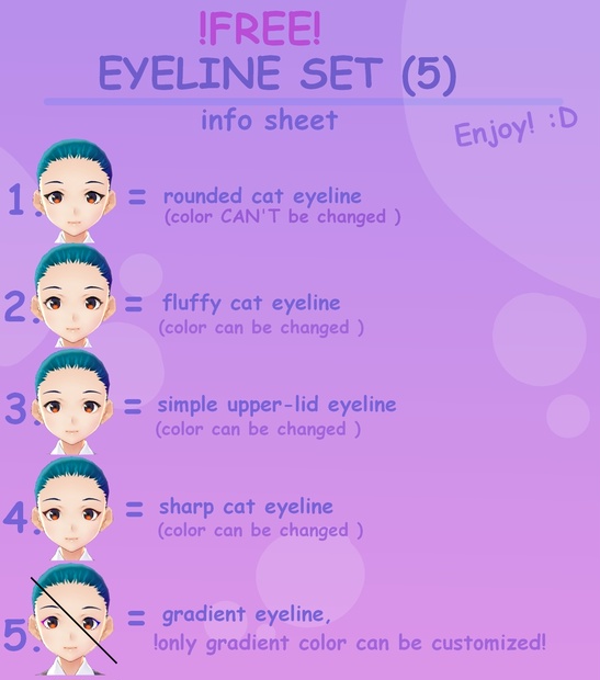 FREE Eyeline set for vroid studio (5) - freevroidstuff - BOOTH