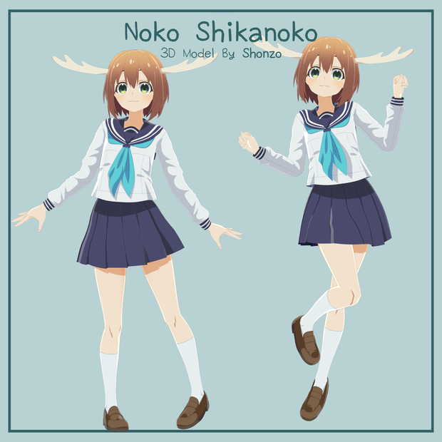 Noko Shikanoko! VRChat 3D Model + Base