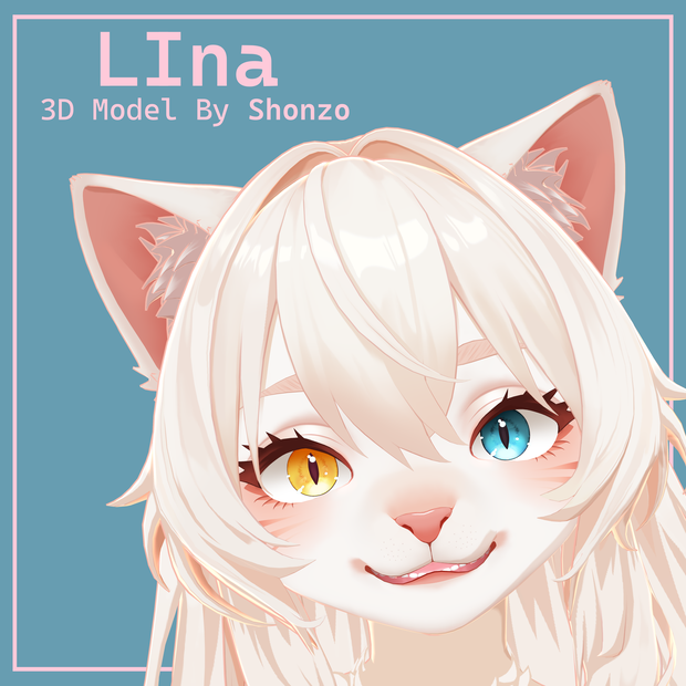 Lina Furry VRChat 3D Model! +ARKit Face Tracking