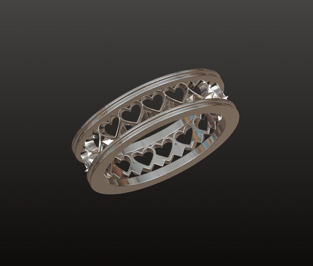ハートエタニティ・オープンワークリング　3Dデータ（OBJ/STL）