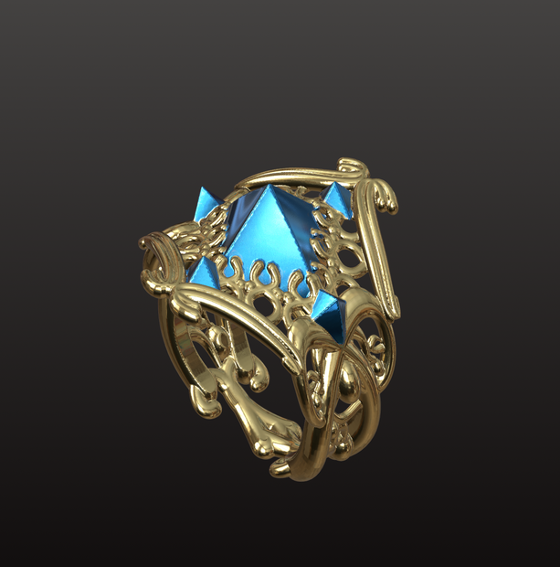 ファンタジー魔導石リング　3Dデータ（OBJ/STL）