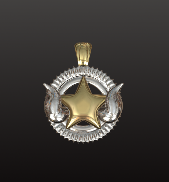 ファンタジー星のウィングスターチャーム　3Dデータ（OBJ/STL）