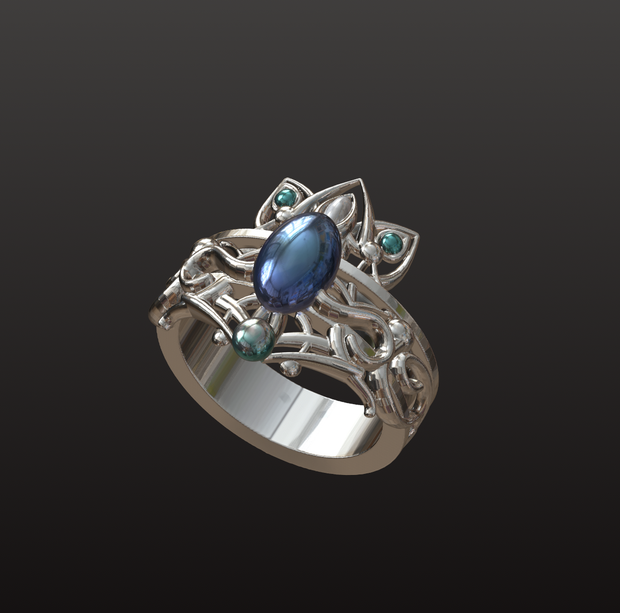 青の魔導オーブリング　3Dデータ（OBJ/STL）