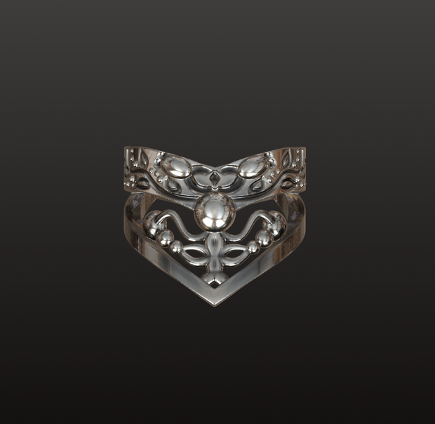 王冠モチーフ・紋章リング3Dデータ（OBJ/STL）