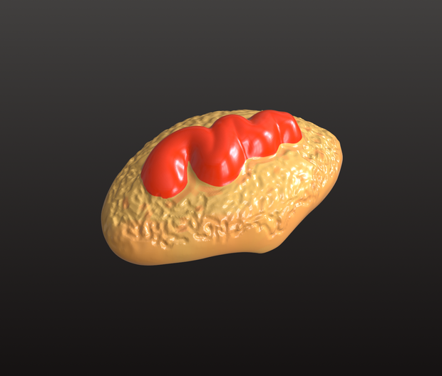 ふわとろオムレツ・アクセサリーパーツ 3Dデータ（OBJ/STL）