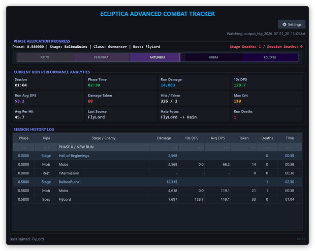 【VR対応】ECLIPTICA Advanced Combat Tracker / VRChat ECLIPTICA専用 ダメージメーター・DPS計測・HUDオーバーレイ