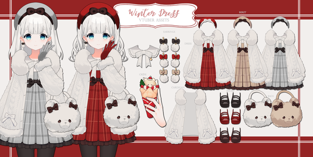 【Vtuber向け素材】クリスマスワンピース