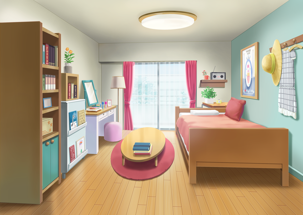 「女の子の部屋」背景素材(未統合psd)