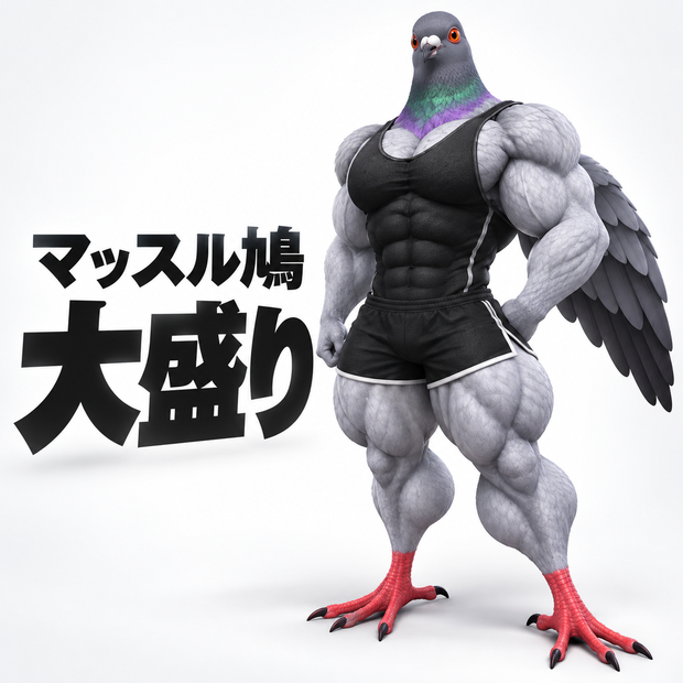 マッスル鳩 大盛り / MUSCLE PIGEON【VRM / cluster対応】