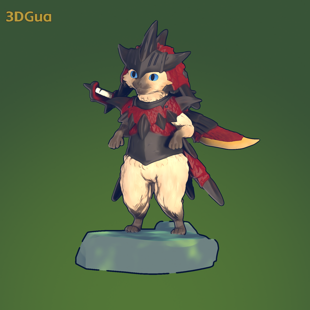 『モンスターハンター：ワイルズ』ファンアートモデル Palico Rathalos Set