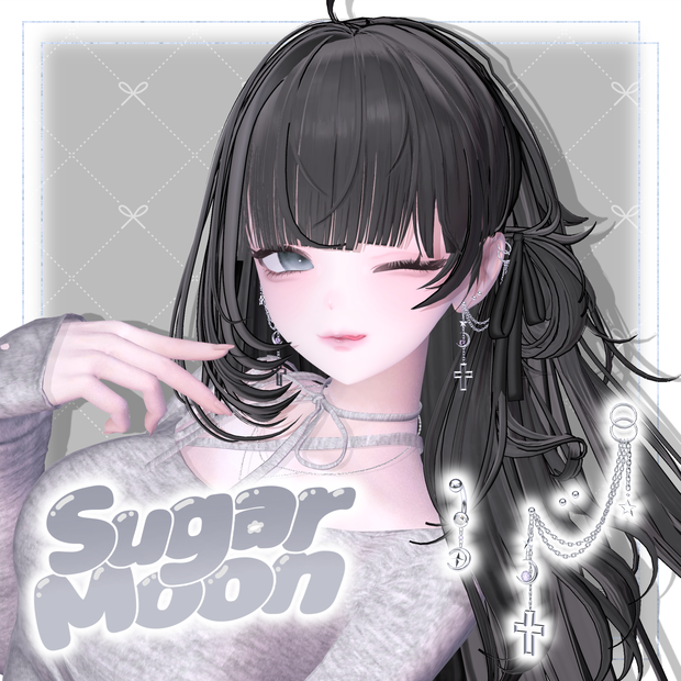 🫧Sugar Moon - Pierce & Navel Jewelry Set【10アバター対応】#DohyaDream