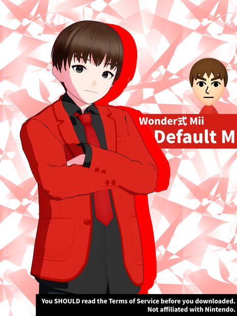 【Wonder式mii MMD モデル】Default M