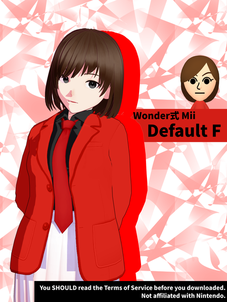 【Wonder式mii MMD モデル】Default F