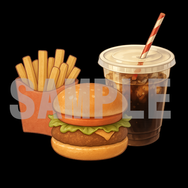 【配信素材】 ハンバーガーセット