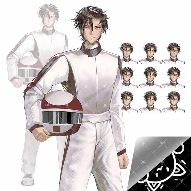 01全身立ち絵素材男性レーサー