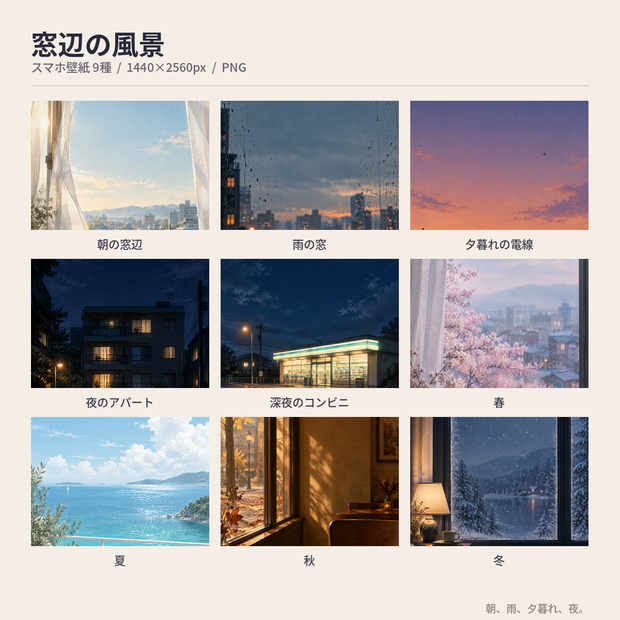 窓辺の風景 COMPLETE｜スマホ・SNS・PCで楽しむ背景素材19種