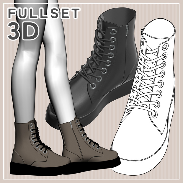 厚底レースアップブーツ 05｜FULLSET