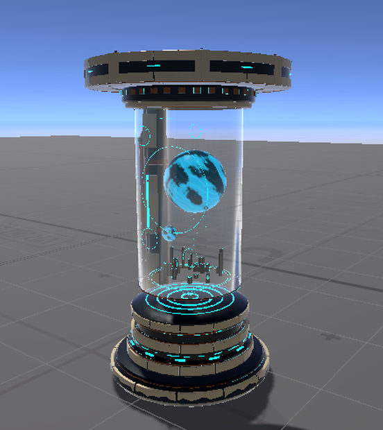 Orbis Relay｜惑星ホログラムのSF展示端末 3Dモデル【Unity・3段階LOD】