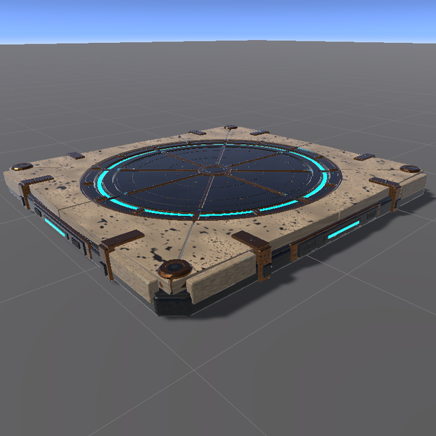 Cairn Transit｜風化したSF転送パッド 3Dモデル【Unity・3段階LOD】