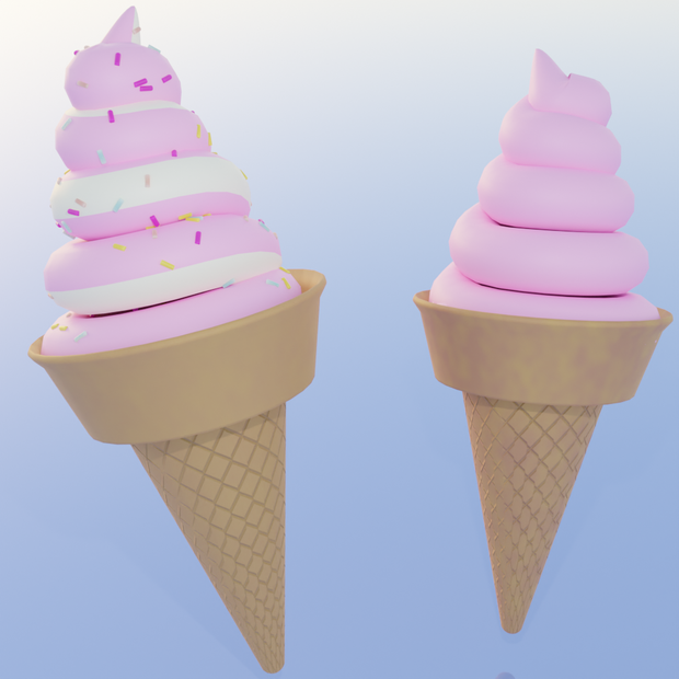 【3Dモデル】ふわふわの幸せソフトクリーム