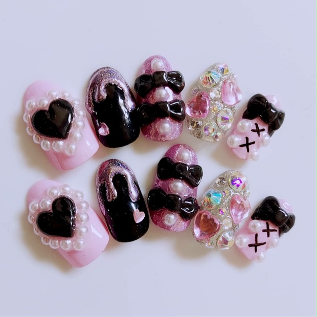 量産型ネイルチップ ピンク ぽよ の痛ネイルやさん Booth