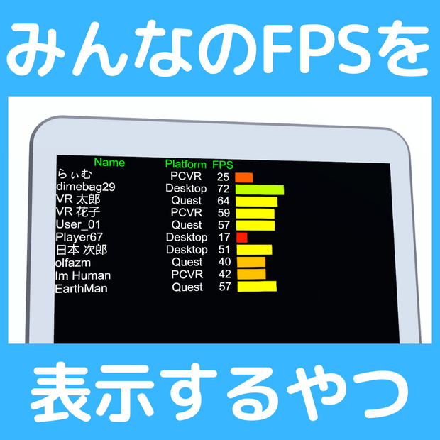 【無料】みんなのFPSを表示するやつ【VRChat】